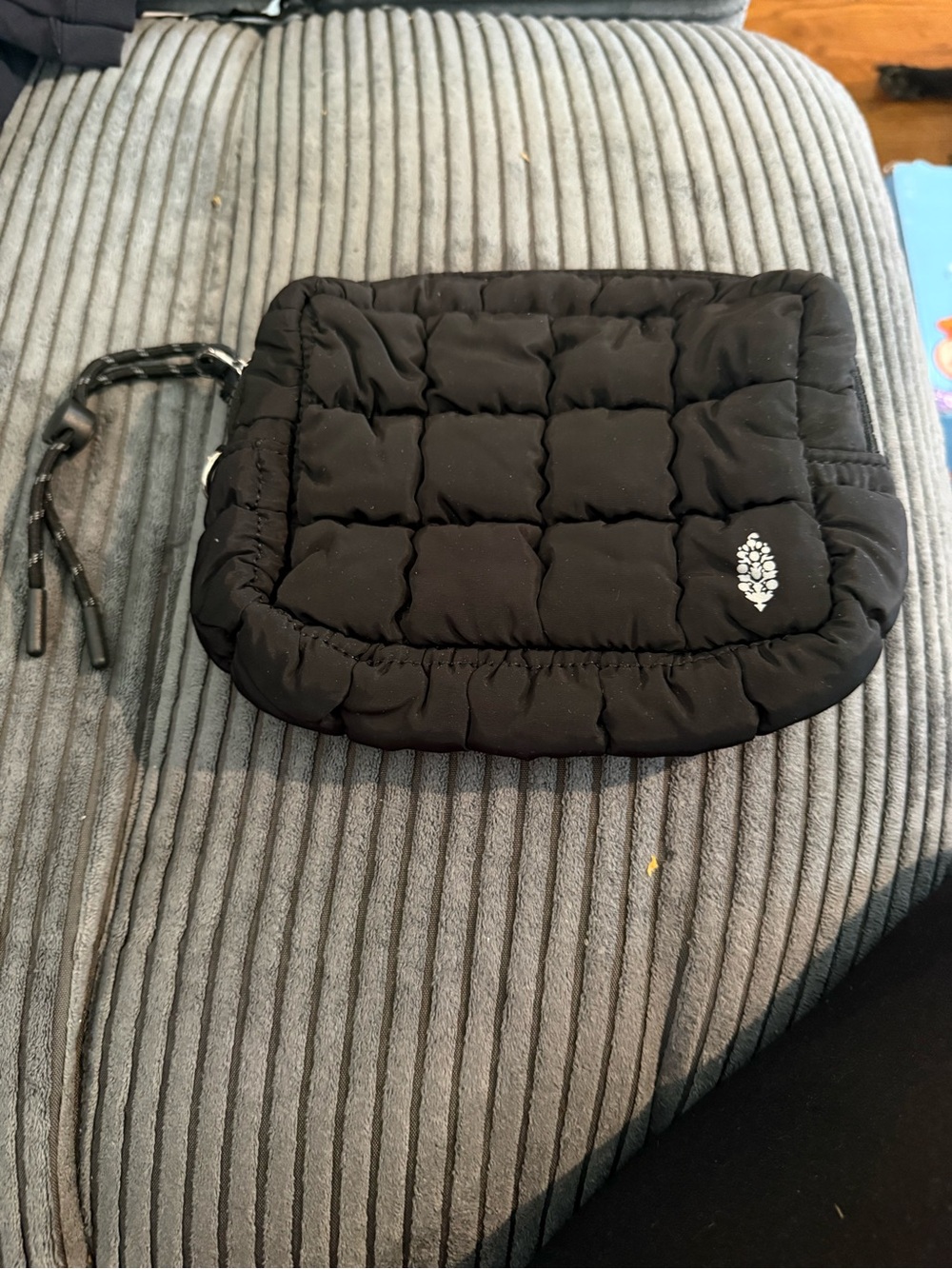 Free people Quilted Black  Wristlet Pouch - New without tags